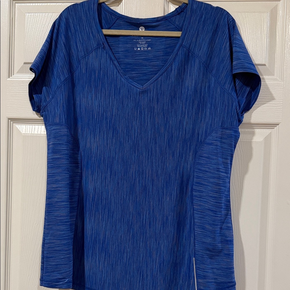 Velocity Women's Short-Sleeve V-Neck Active Tee - Blue